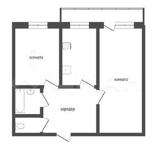 2-к квартира, вторичка, 50м2, 1/5 этаж
