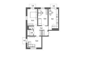 3-к квартира, вторичка, 73м2, 7/16 этаж