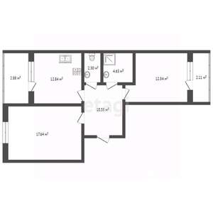 2-к квартира, вторичка, 60м2, 3/9 этаж