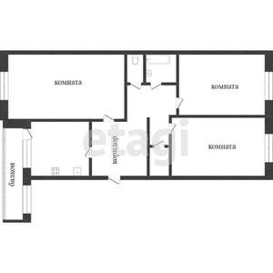 3-к квартира, вторичка, 67м2, 1/5 этаж