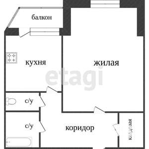 1-к квартира, вторичка, 42м2, 5/9 этаж