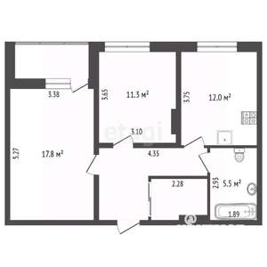 2-к квартира, вторичка, 58м2, 3/10 этаж