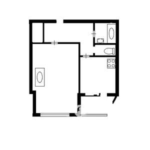 1-к квартира, вторичка, 43м2, 4/5 этаж