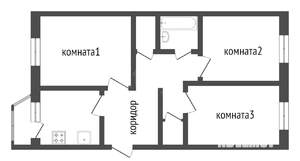 3-к квартира, вторичка, 71м2, 4/9 этаж