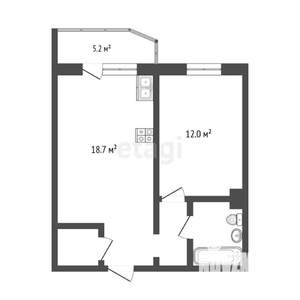 1-к квартира, вторичка, 44м2, 5/17 этаж