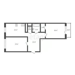 2-к квартира, вторичка, 65м2, 10/18 этаж