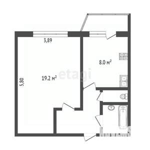 1-к квартира, вторичка, 36м2, 2/9 этаж