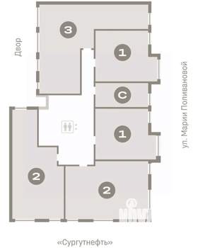 1-к квартира, вторичка, 50м2, 7/9 этаж