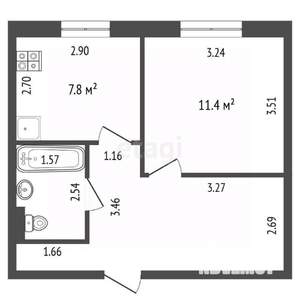 1-к квартира, вторичка, 37м2, 4/5 этаж
