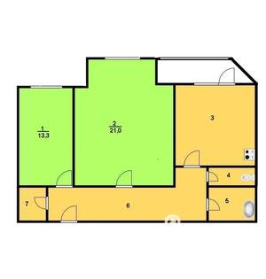 2-к квартира, вторичка, 60м2, 8/9 этаж