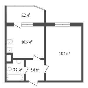 1-к квартира, вторичка, 36м2, 4/17 этаж
