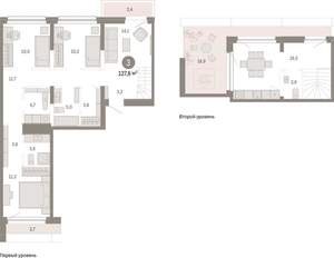 3-к квартира, вторичка, 128м2, 7/17 этаж
