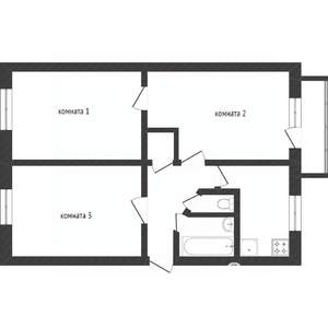 3-к квартира, вторичка, 57м2, 5/5 этаж