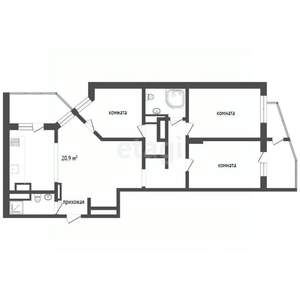 4-к квартира, вторичка, 100м2, 13/25 этаж