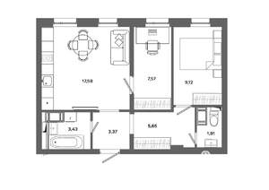 2-к квартира, вторичка, 49м2, 12/19 этаж