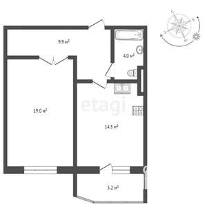 1-к квартира, вторичка, 47м2, 11/17 этаж