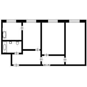 3-к квартира, вторичка, 56м2, 1/5 этаж