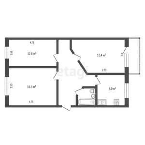 3-к квартира, вторичка, 58м2, 4/5 этаж