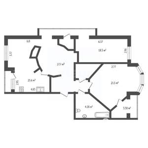 3-к квартира, вторичка, 131м2, 2/4 этаж