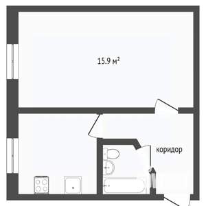 1-к квартира, вторичка, 29м2, 5/5 этаж