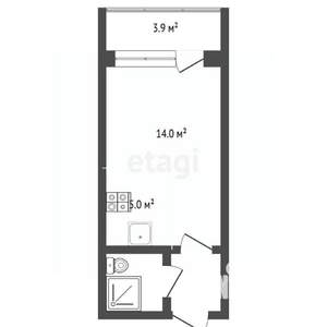 Студия квартира, вторичка, 28м2, 2/17 этаж