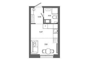 Студия квартира, вторичка, 20м2, 11/19 этаж