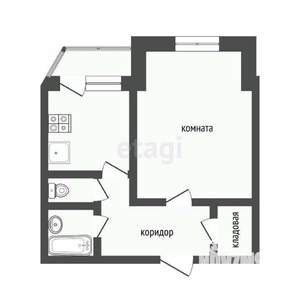 1-к квартира, вторичка, 43м2, 8/9 этаж