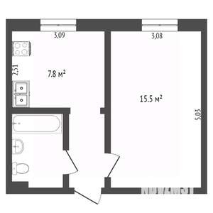 1-к квартира, вторичка, 31м2, 2/8 этаж
