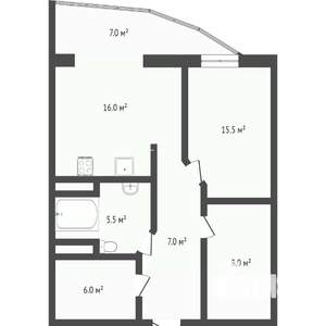 2-к квартира, вторичка, 69м2, 12/24 этаж