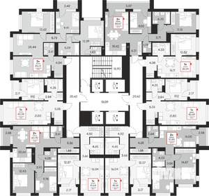 2-к квартира, вторичка, 56м2, 19/21 этаж