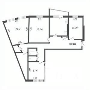 4-к квартира, вторичка, 100м2, 2/9 этаж
